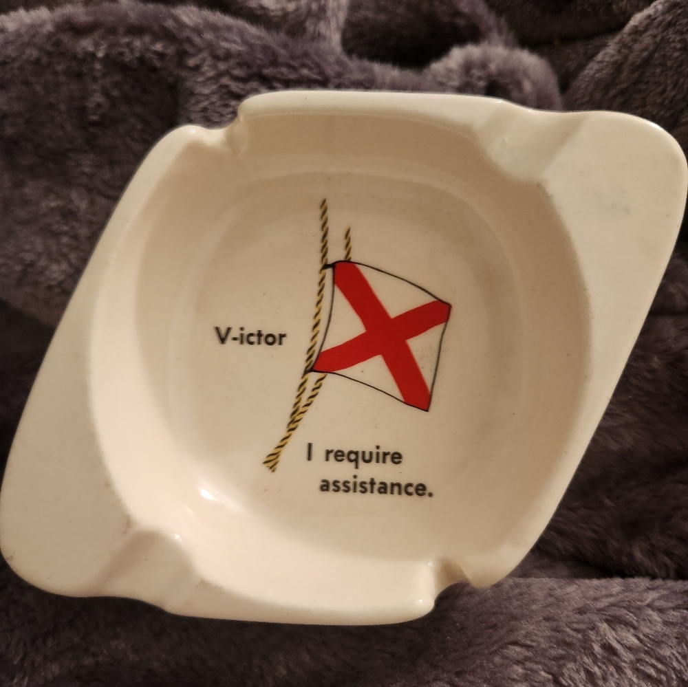 Vintage Nautical Themed Ashtray